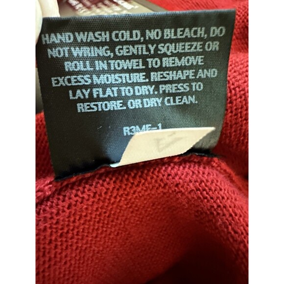 EILEEN FISHER Merino Wool Red Turtle-Neck Asymmetrical Poncho Sweater Women's OS - Picture 8 of 9